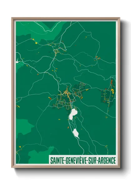 Une affiche de carte sur Sainte-Geneviève-sur-Argence