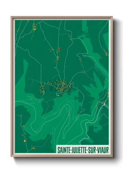 Une affiche de carte sur Sainte-Juliette-sur-Viaur