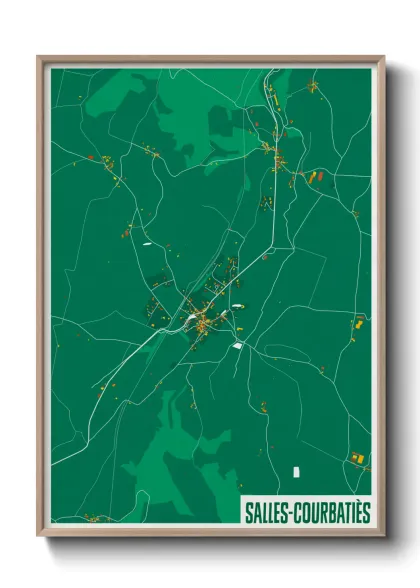 Une affiche de carte sur Salles-Courbatiès
