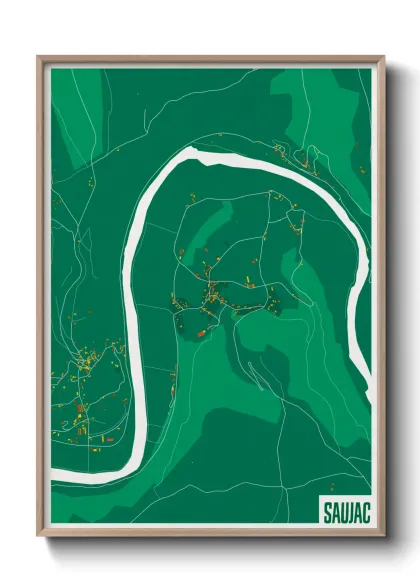 Une affiche de carte sur Saujac