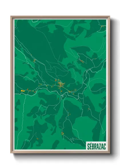 Une affiche de carte sur Sébrazac