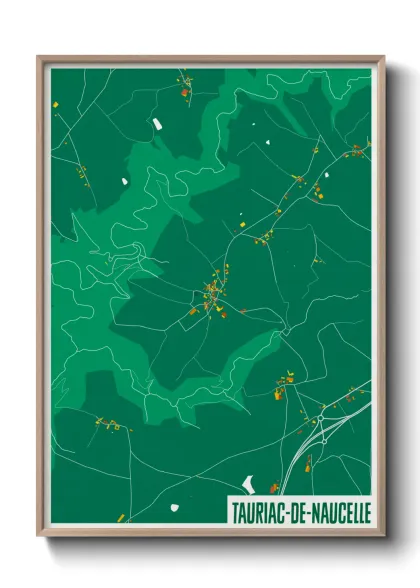 Une affiche de carte sur Tauriac-de-Naucelle