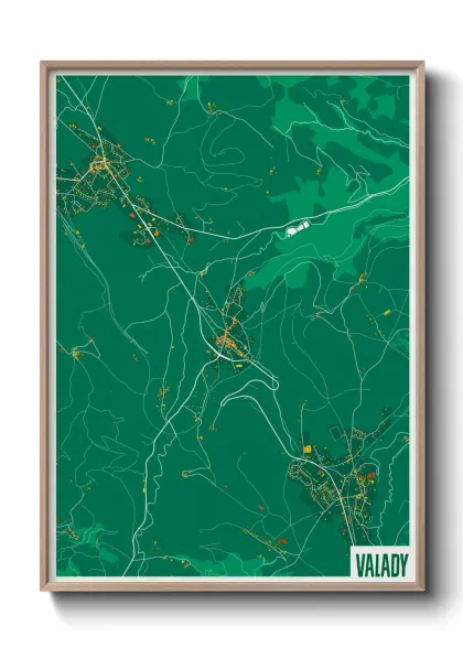 Une affiche de carte sur Valady