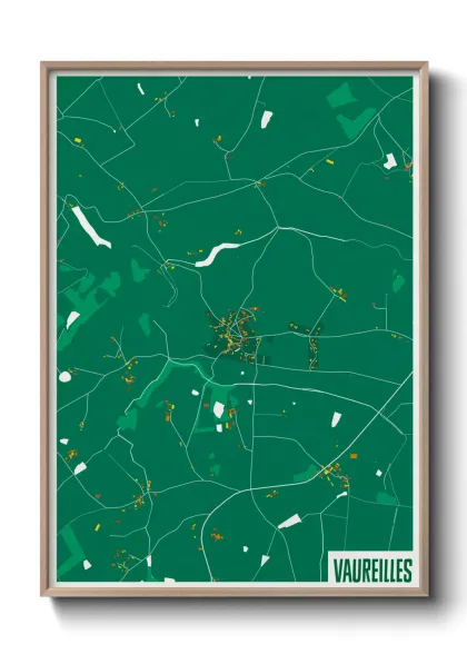 Une affiche de carte sur Vaureilles