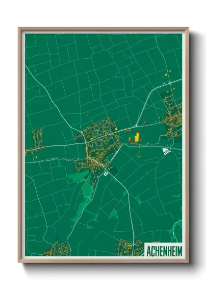 Une affiche de carte sur Achenheim