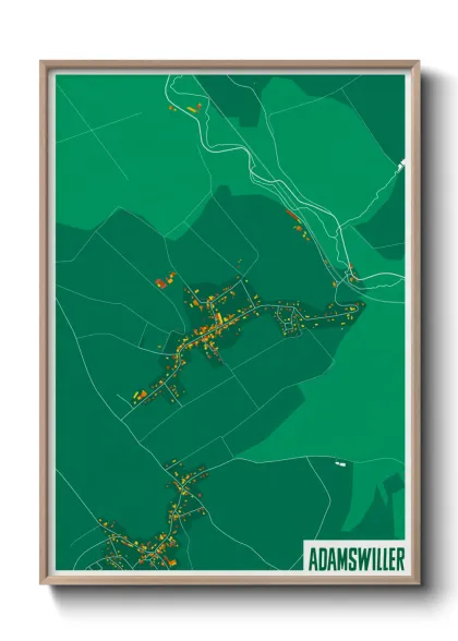Une affiche de carte sur Adamswiller