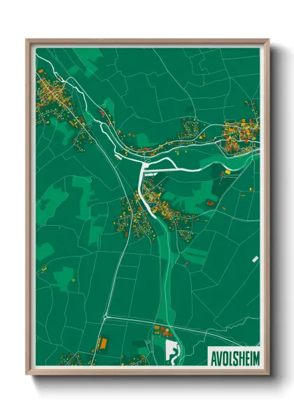 Une affiche de carte sur Avolsheim