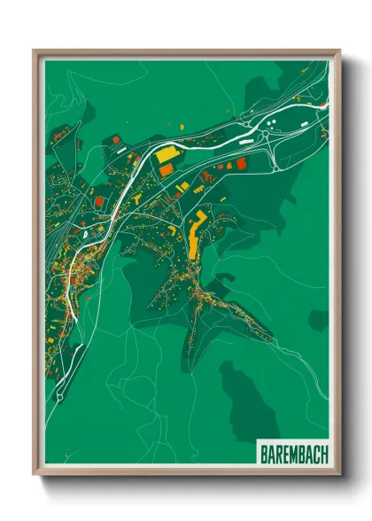 Une affiche de carte sur Barembach