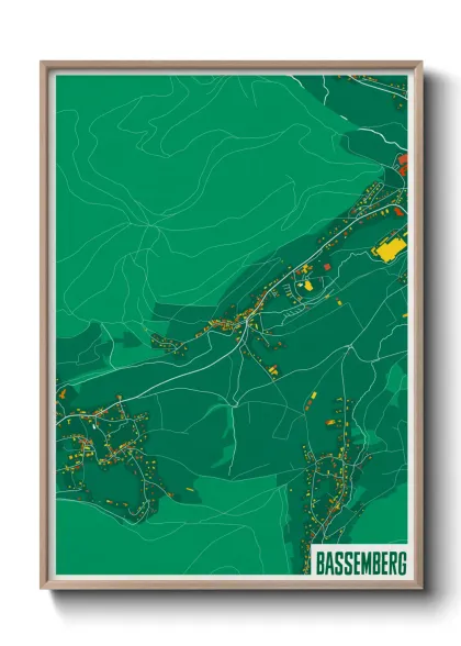 Une affiche de carte sur Bassemberg