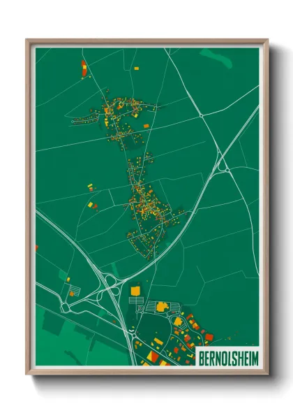 Une affiche de carte sur Bernolsheim