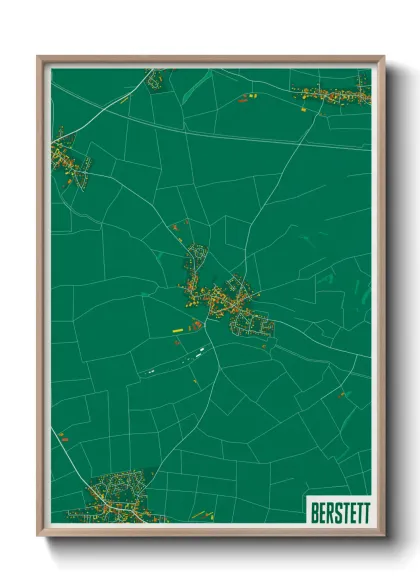 Une affiche de carte sur Berstett