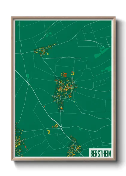 Une affiche de carte sur Berstheim
