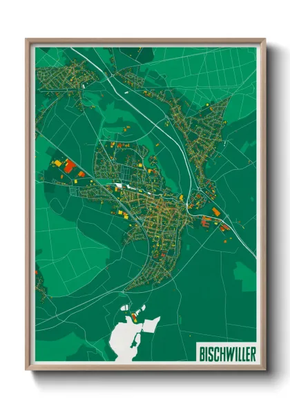 Une affiche de carte sur Bischwiller