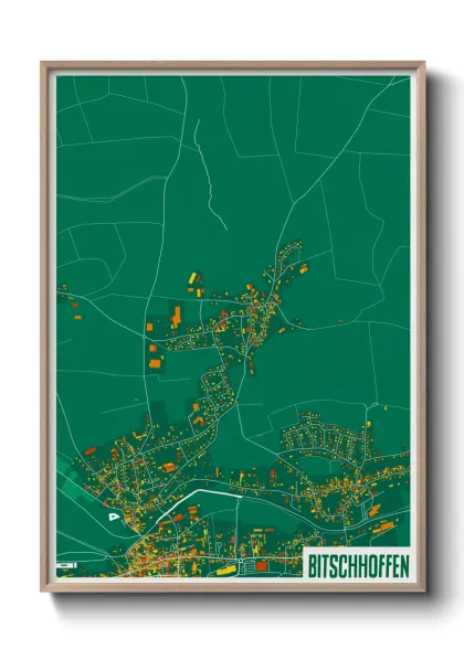 Une affiche de carte sur Bitschhoffen