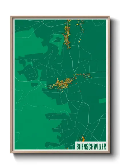 Une affiche de carte sur Blienschwiller