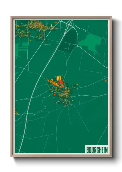 Une affiche de carte sur Bourgheim