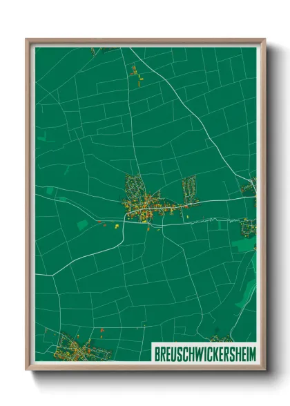 Une affiche de carte sur Breuschwickersheim