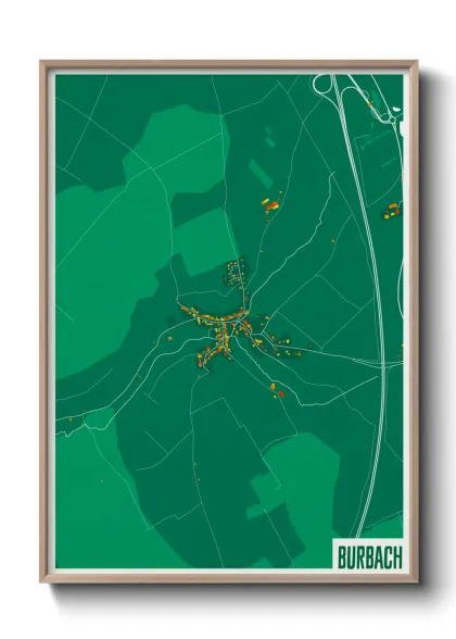 Une affiche de carte sur Burbach