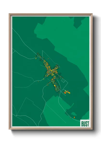 Une affiche de carte sur Bust