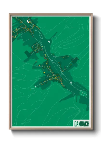 Une affiche de carte sur Dambach