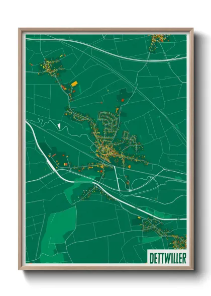 Une affiche de carte sur Dettwiller