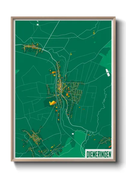 Une affiche de carte sur Diemeringen