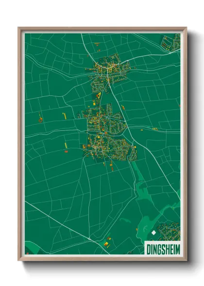 Une affiche de carte sur Dingsheim