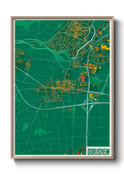 Une affiche de carte sur Dorlisheim