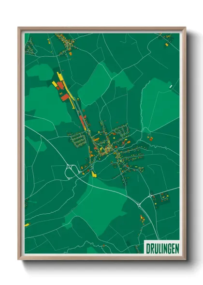 Une affiche de carte sur Drulingen
