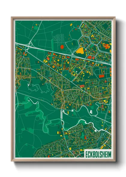 Une affiche de carte sur Eckbolsheim
