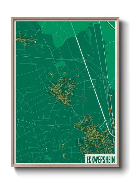 Une affiche de carte sur Eckwersheim