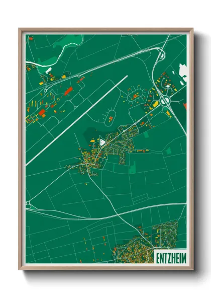 Une affiche de carte sur Entzheim