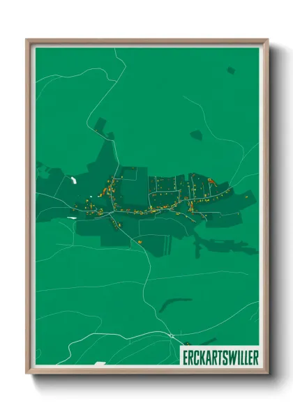 Une affiche de carte sur Erckartswiller