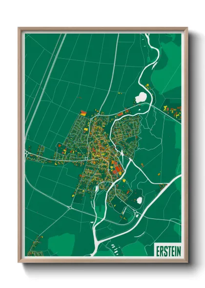 Une affiche de carte sur Erstein