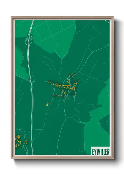 Une affiche de carte sur Eywiller