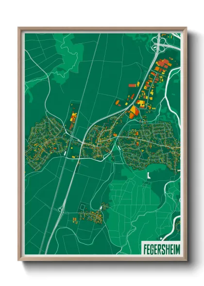 Une affiche de carte sur Fegersheim