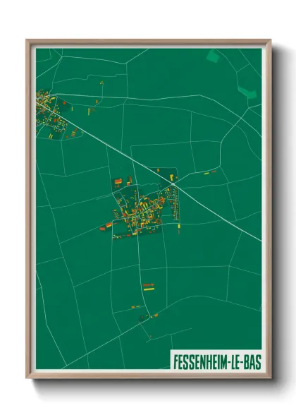 Une affiche de carte sur Fessenheim-le-Bas