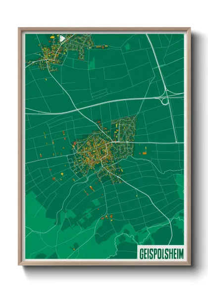 Une affiche de carte sur Geispolsheim