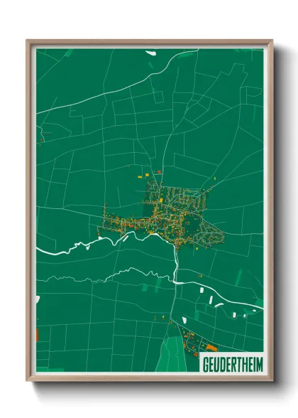 Une affiche de carte sur Geudertheim