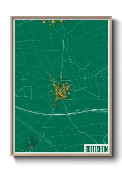 Une affiche de carte sur Gottesheim