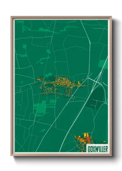 Une affiche de carte sur Goxwiller