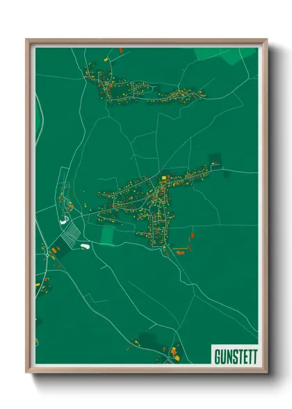 Une affiche de carte sur Gunstett