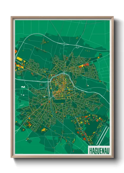 Une affiche de carte sur Haguenau