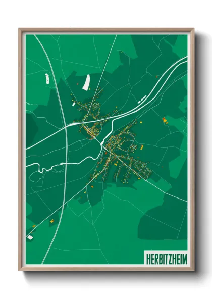 Une affiche de carte sur Herbitzheim