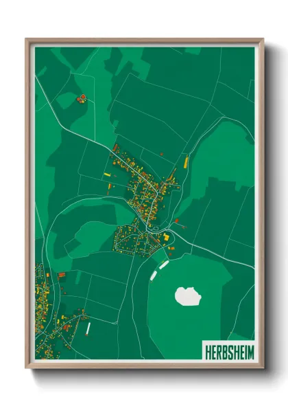 Une affiche de carte sur Herbsheim