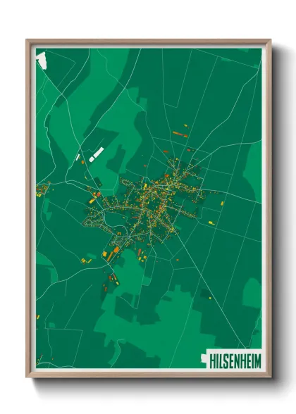 Une affiche de carte sur Hilsenheim
