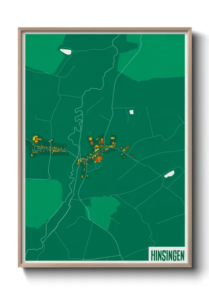 Une affiche de carte sur Hinsingen