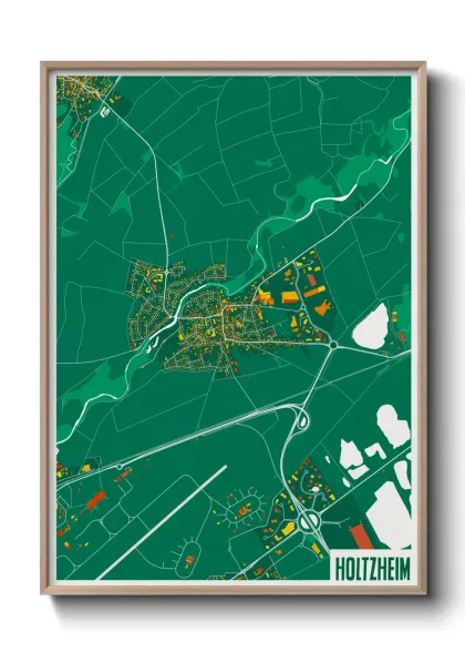 Une affiche de carte sur Holtzheim