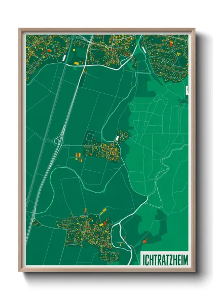 Une affiche de carte sur Ichtratzheim