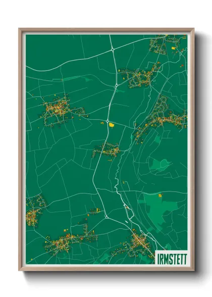 Une affiche de carte sur Irmstett